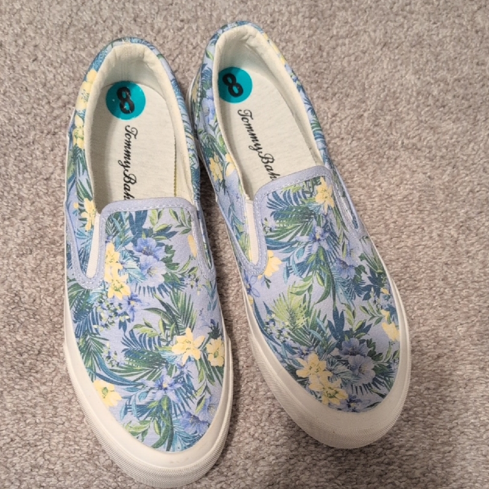 Tommy Bahama Kids Floral Slip-On Sneakers - Blue and Yellow